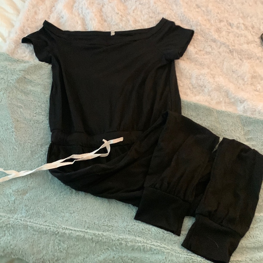 Boatneck jogger style jumpsuit